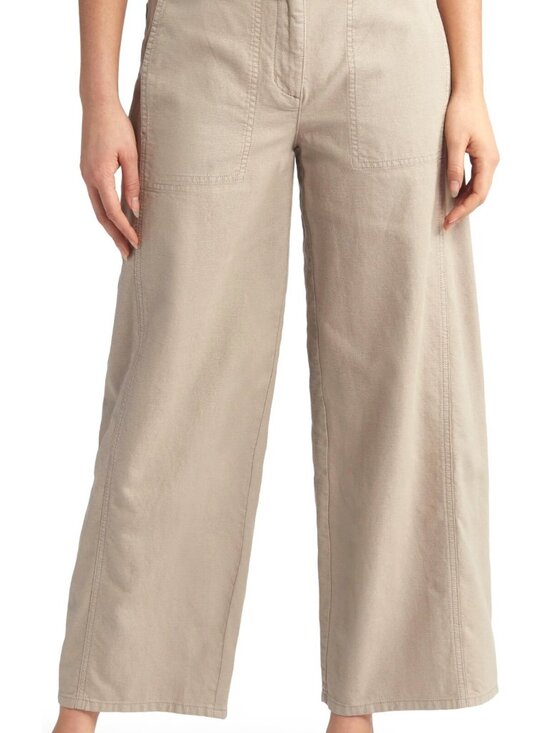 Eileen Fisher Pants - Eileen Fisher Women's Crop Organic Cotton Hemp Wide Leg Pants Briar Size M